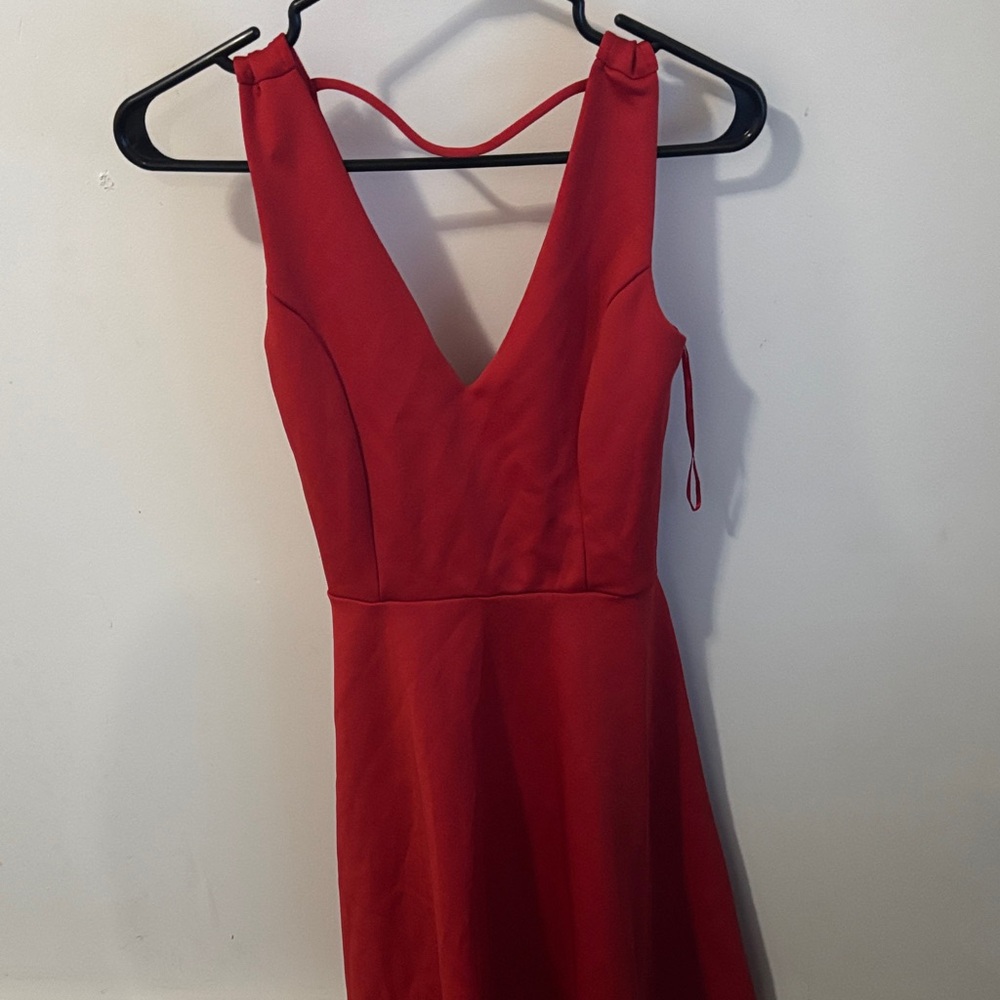 Revamped Bold Red Backless Dress